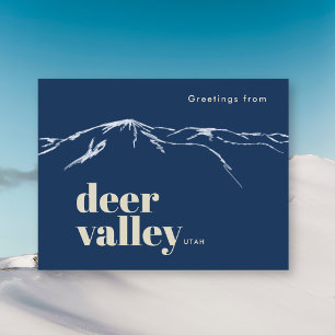 Deer Valley Utah gekrabbelde berg Briefkaart