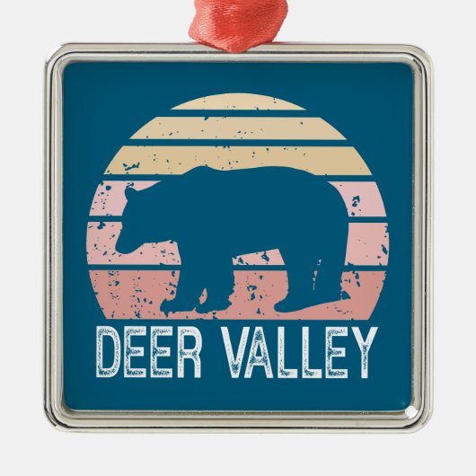 Deer Valley Utah Retro Beer Metalen Ornament (Voorkant)