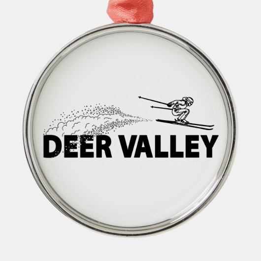 Deer Valley Utah Schansspringer Metalen Ornament (Voorkant)
