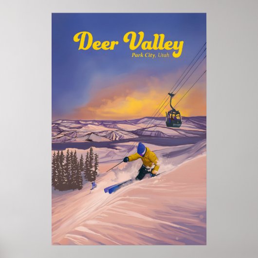 Deer Valley Utah Skigebied Reisposter Poster (Voorkant)