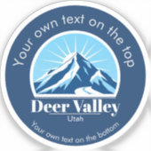 Deer Valley Utah skigebied Vinyl Sticker (Voorkant)