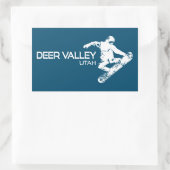 Deer Valley Utah Snowboarder Rechthoekige Sticker (Tas)