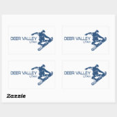 Deer Valley Utah Snowboarder Rechthoekige Sticker (Vel)