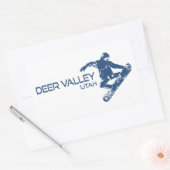 Deer Valley Utah Snowboarder Rechthoekige Sticker (Envelop)