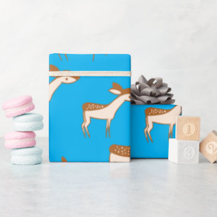 Deer van de Baby en Familie op Sky Blue Cadeaupapier