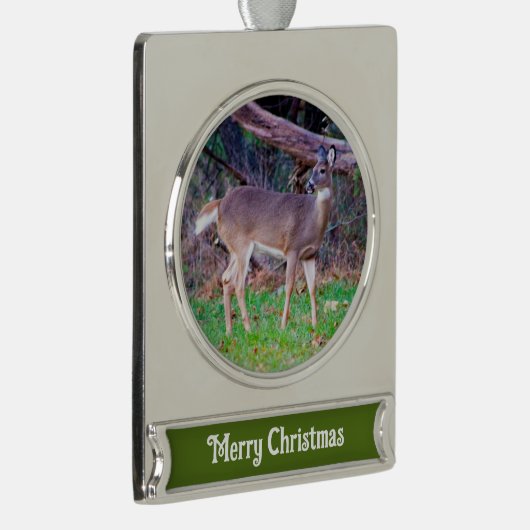 Deer Verzilverd Banner Ornament (Rechts)