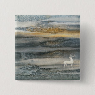 Deer Vierkante Button 5,1 Cm