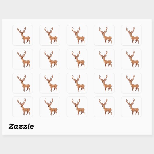 Deer Vierkante Sticker (Vel)