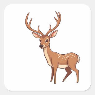 Deer Vierkante Sticker