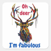 Deer Vierkante Sticker (Voorkant)