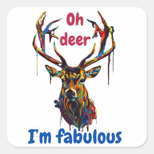 Deer Vierkante Sticker (Voorkant)