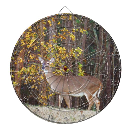 Deer voor de Gele Najaarboom Dartbord (Voorkant)