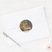 Deer voor de Gele Najaarboom Ronde Sticker (Envelop)