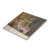 Deer voor de Gele Najaarboom Tegeltje (Zijkant)