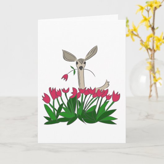 Deer vriend kaart (Gele Bloem)