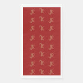 Deer Walking Festive Pattern Red Brown Achtergrond Servet (Voorkant)