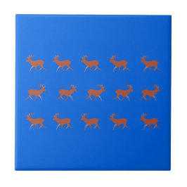 Deer Walking Festive Pattern Tegeltje