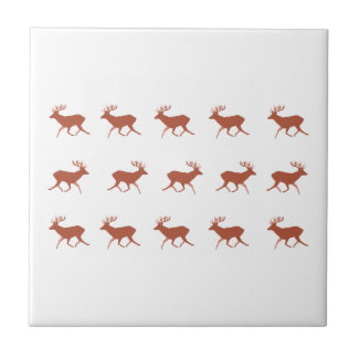 Deer Walking Festive Pattern Tegeltje