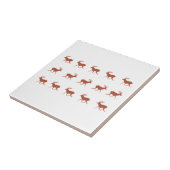 Deer Walking Festive Pattern Tegeltje (Zijkant)