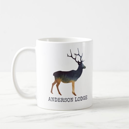 Deer, Waterverf met tekst Koffiemok (Links)