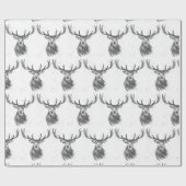 Deer waterverf Pattern Woodland Black Cadeaupapier (Vlak)
