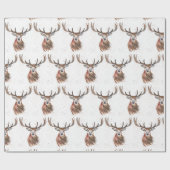 Deer waterverf Pattern Woodland Brown Cadeaupapier (Vlak)