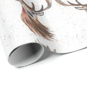 Deer waterverf Pattern Woodland Brown Cadeaupapier (Rol Hoek)