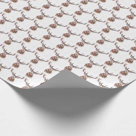 Deer waterverf Pattern Woodland Brown Cadeaupapier (Hoek)