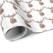 Deer waterverf Pattern Woodland Brown Cadeaupapier (Rol Hoek)
