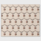 Deer waterverf Pattern Woodland Brown Cadeaupapier (Vlak)