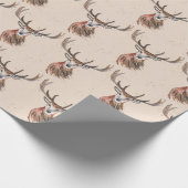 Deer waterverf Pattern Woodland Brown Cadeaupapier (Hoek)
