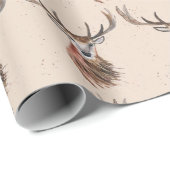 Deer waterverf Pattern Woodland Brown Cadeaupapier (Rol Hoek)
