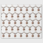 Deer waterverf Pattern Woodland Brown Cadeaupapier (Vlak)