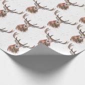 Deer waterverf Pattern Woodland Brown Cadeaupapier (Hoek)