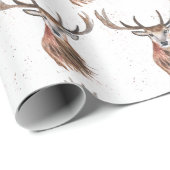 Deer waterverf Pattern Woodland Brown Cadeaupapier (Rol Hoek)