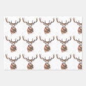 Deer waterverf Pattern Woodland Brown Inpakpapier Vel (Voorkant 3)