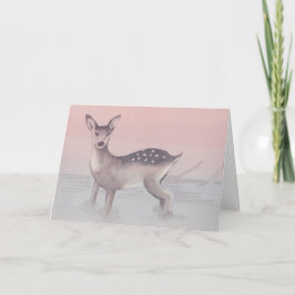 "Deer" Waterverf Schets Wenskaart Feestdagen Kaart