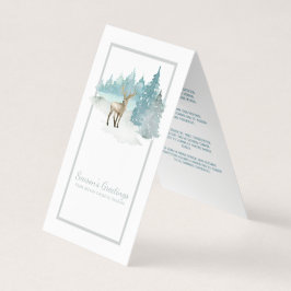 Deer Waterverf Seasons Greetings Mini Greetings Visitekaartje