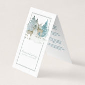 Deer Waterverf Seasons Greetings Mini Greetings Visitekaartje (Voorkant)