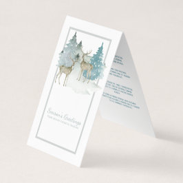 Deer Waterverf Seasons Greetings Mini Greetings Visitekaartje