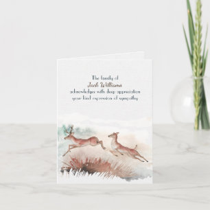 Deer Waterverf voor sympathie Hartelijk dank Kaart