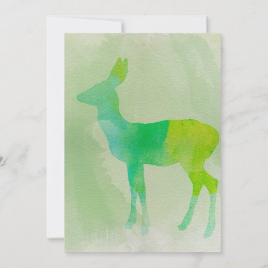 Deer Waterverf - Weddenschap Kaart (Achterkant)