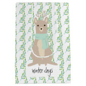 Deer Wearing A Green Scarf Medium Cadeauzakje (Achterkant)