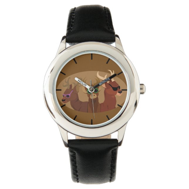 Deer Wearing Sunbril Horloge (Voorkant)