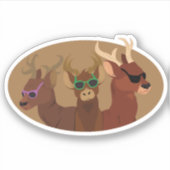 Deer Wearing Sunbril Sticker (Voorkant)