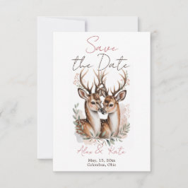 Deer Wedding Save the Date Announcement