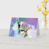 Deer Wenskaart Kaart (Gele Bloem)