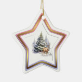 Deer Winter Forest Star Ornament (Rechts)