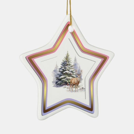 Deer Winter Forest Star Ornament (Rechts)