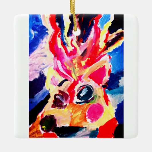 Deer winter joy keramisch ornament (Voorkant)